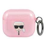Etui Karl Lagerfeld Glitter Karl's Head Na Airpods 3 - Różowe
