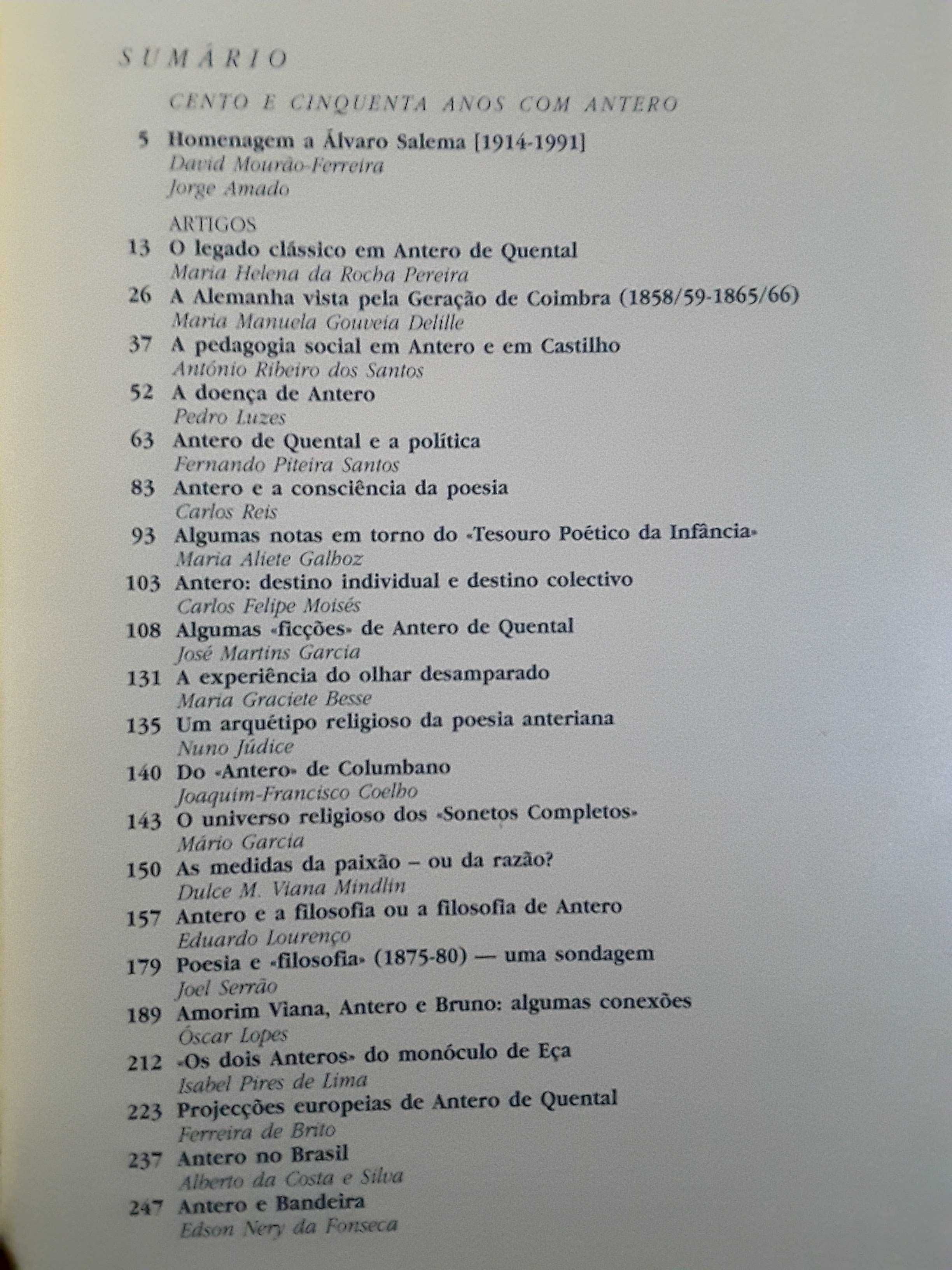 150 Anos com Antero / Jorge de Sena - A Literatura Inglesa