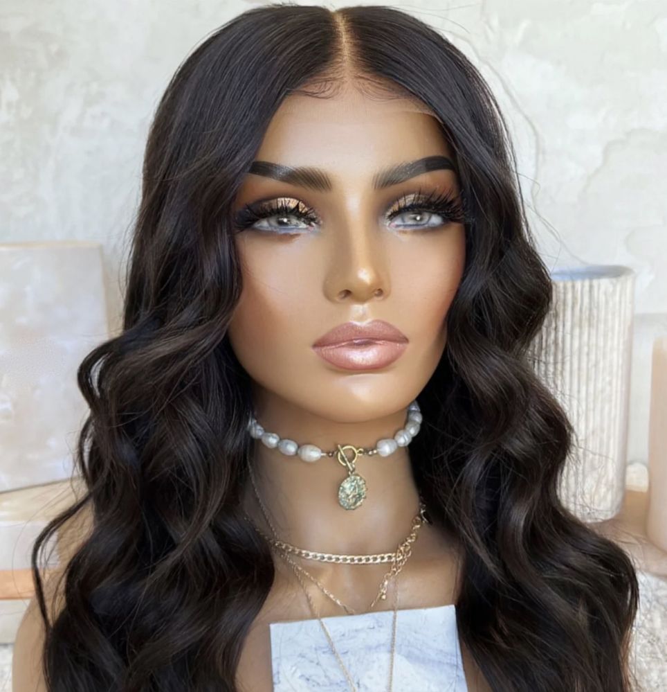 nowa naturalna peruka lace front 100% ludzki włos na co dzień