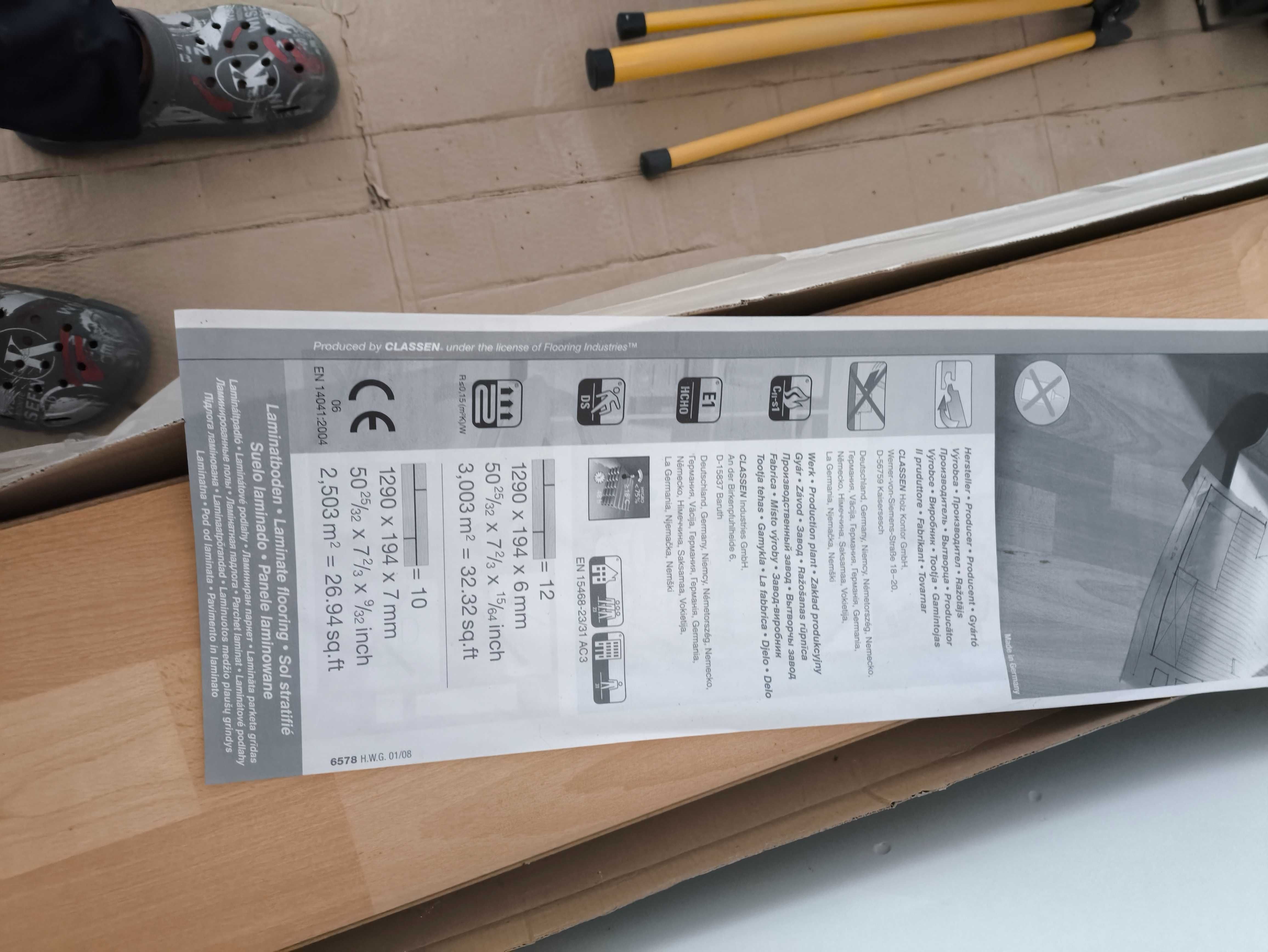 Panele laminowane grubości 6 mm - 22 m2