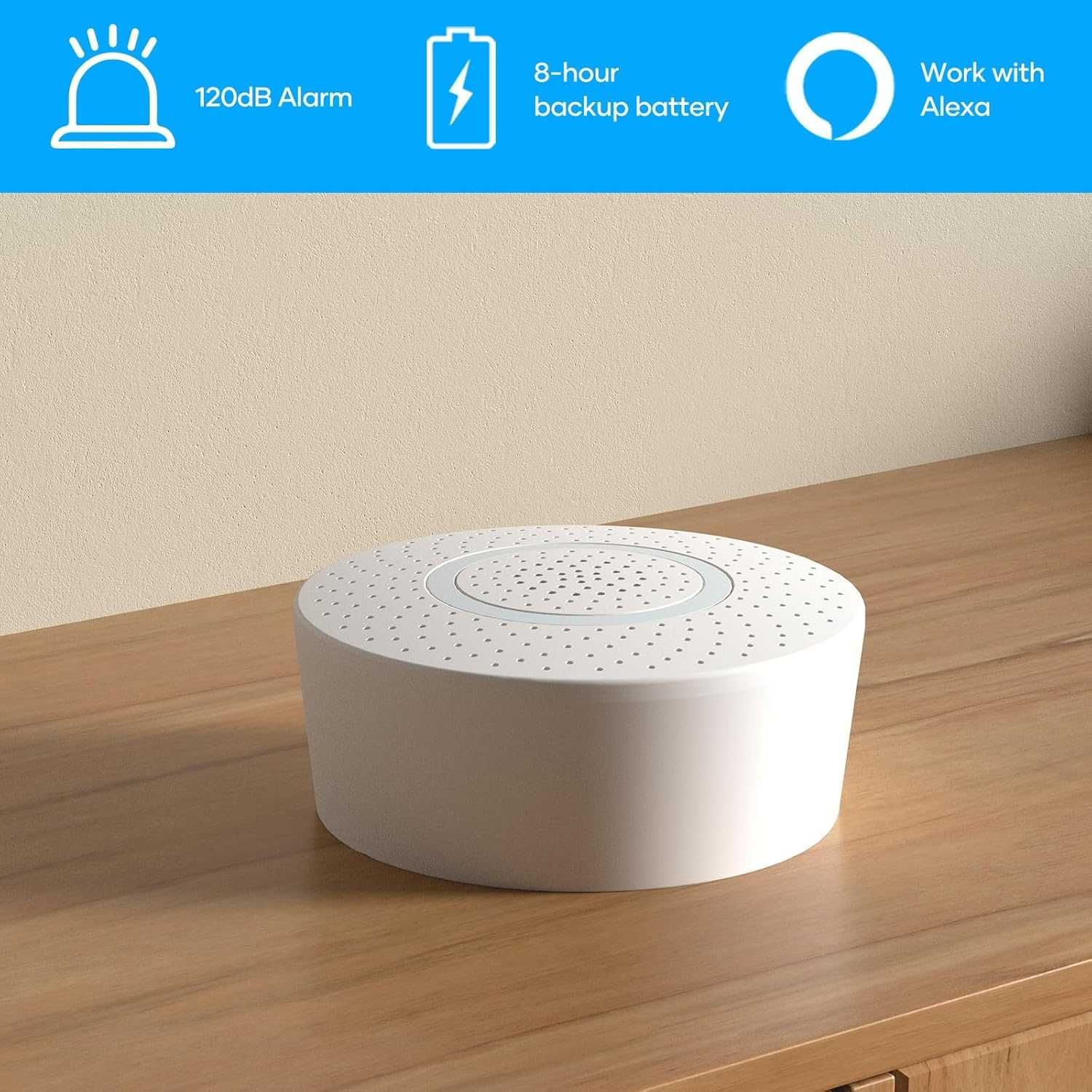 Bezprzewodowy system alarmowy AGSHOME z syreną 120 dB, WiFi, Alexa