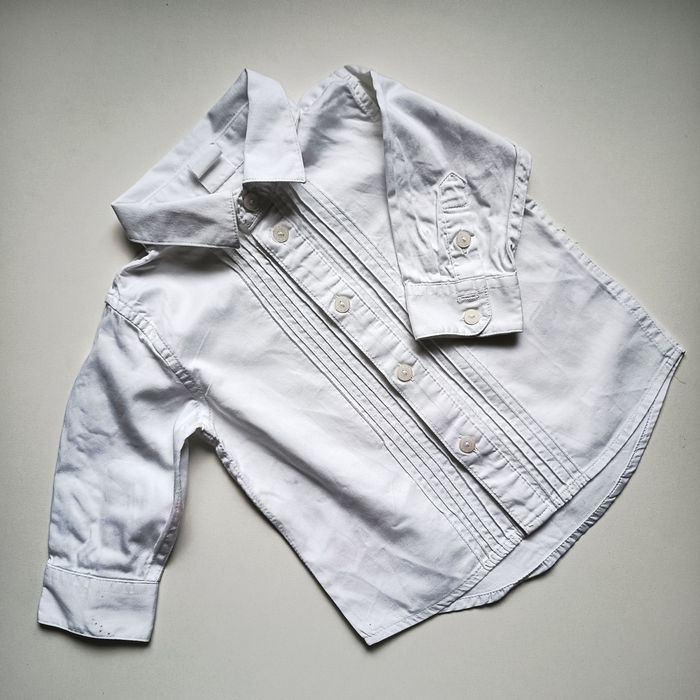 Elegancka biała koszula chłopięca h&m na święta 68