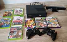 Xbox 360 4gb + kinect + 2 pady + 8 gier