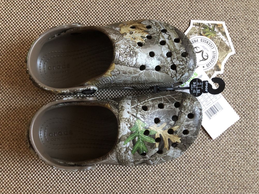 Сабо детские crocs realtree edge clog, оригинал, кроксы, шоепанцы