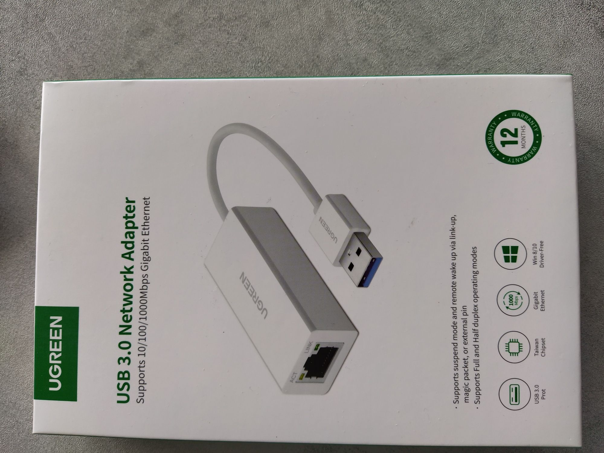 Przejściówka wejście USB Ethernet adapter do komputera laptopa tv