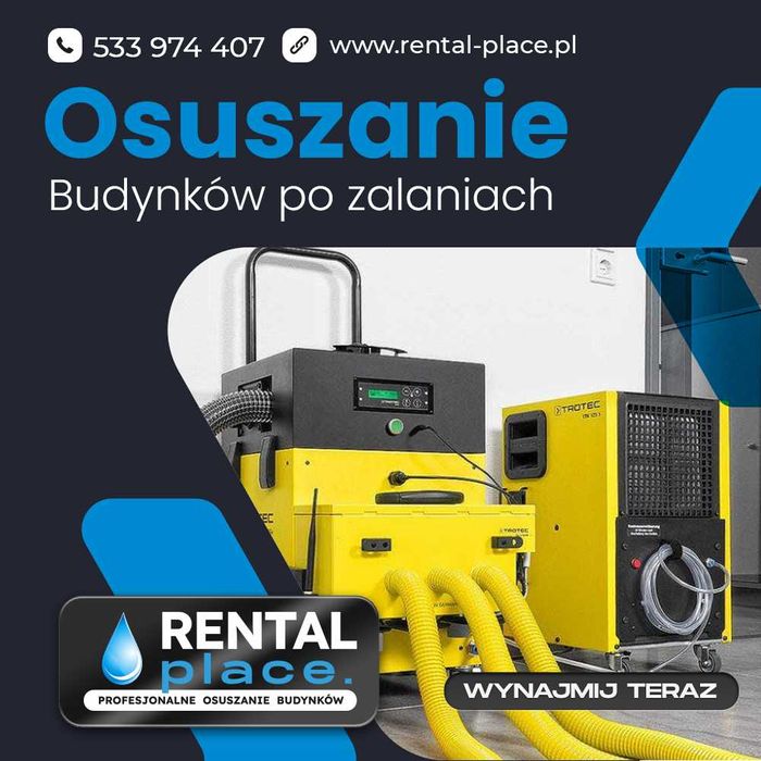 Osuszanie budynków,wynajem osuszaczy,klimatyzatory,lokalizacja wycieku