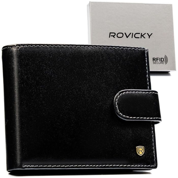 klasyczny portfel na karty z zatrzaskiem - rovicky