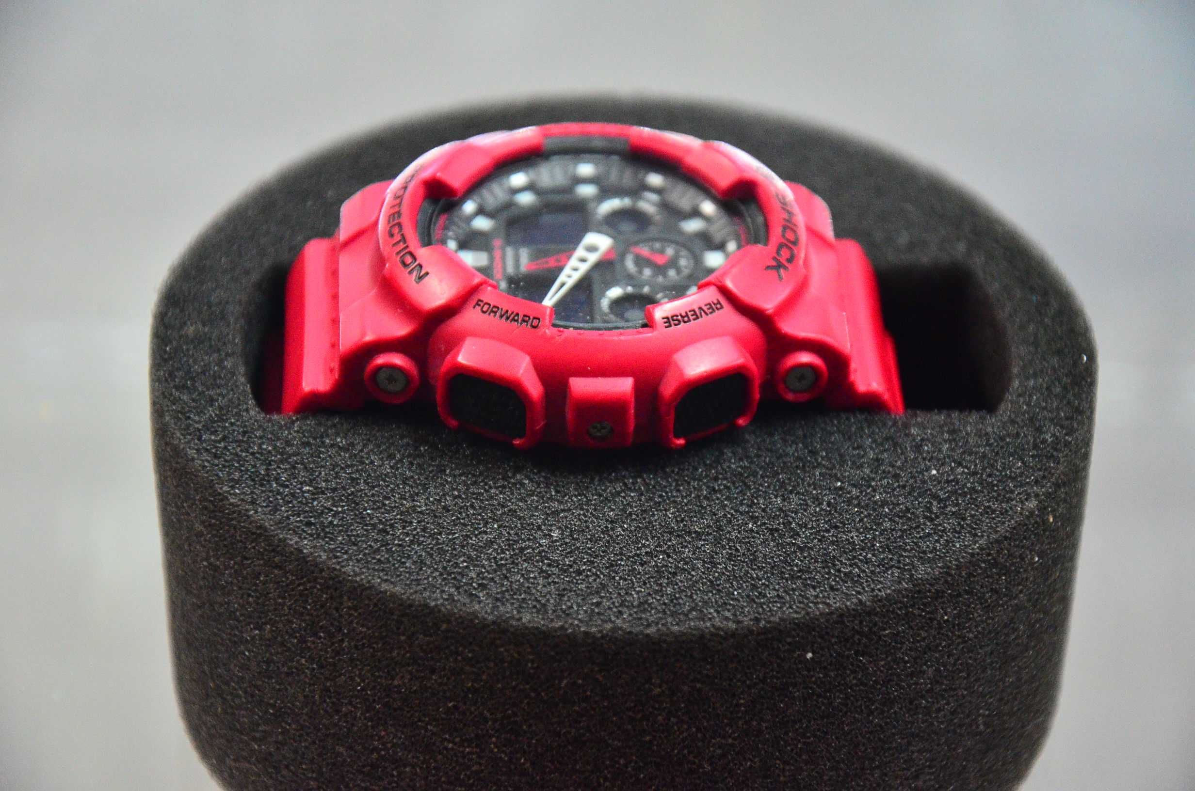Zegarek CASIO G-SHOCK GA-100B Czerwony komis Madej Tarnów