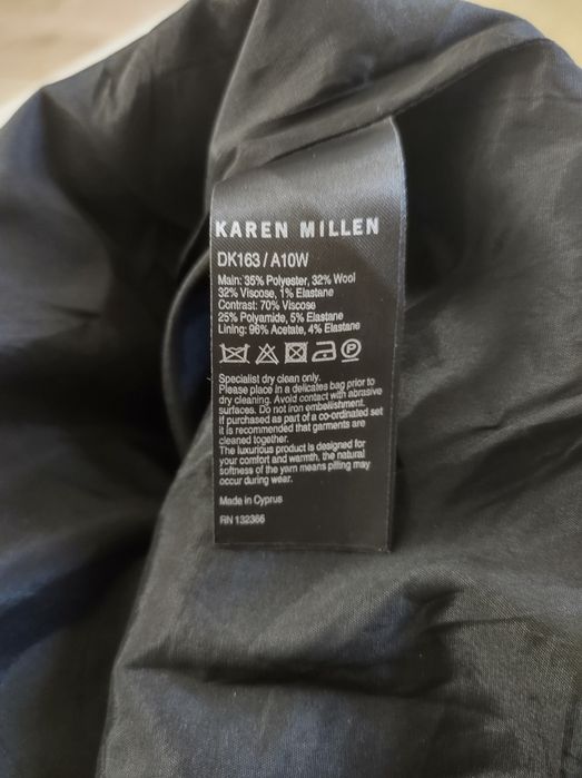 Karen Millen rozmiar M sukienka w kratę damska z wełną