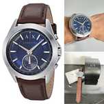 Armani Exchange Connected Niebieski/Skóra Ø44 mm