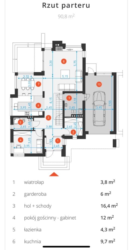 Projekt domu z klasą 2 (179,90m2)