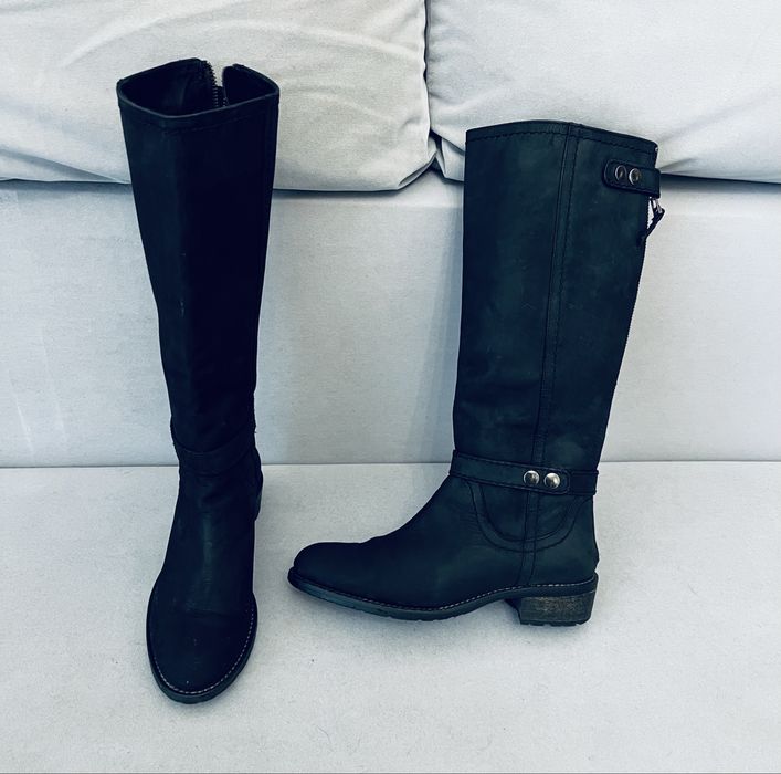 Кожаные сапоги кожа натур Zara  рр 36