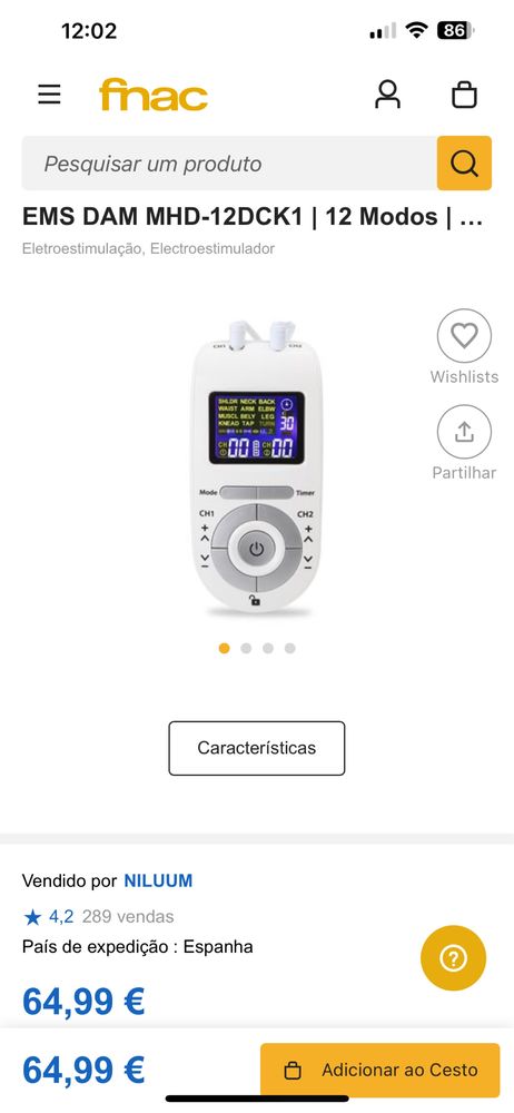 Aparelho TENS e EMS