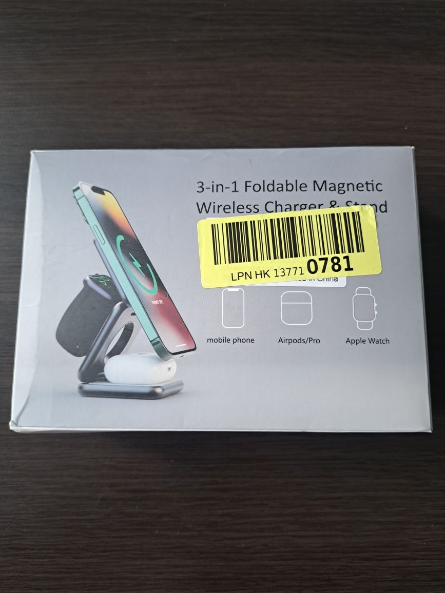 Przenośna Mini Składana bezprzewodowa ładowarka magnetyczna 3w1