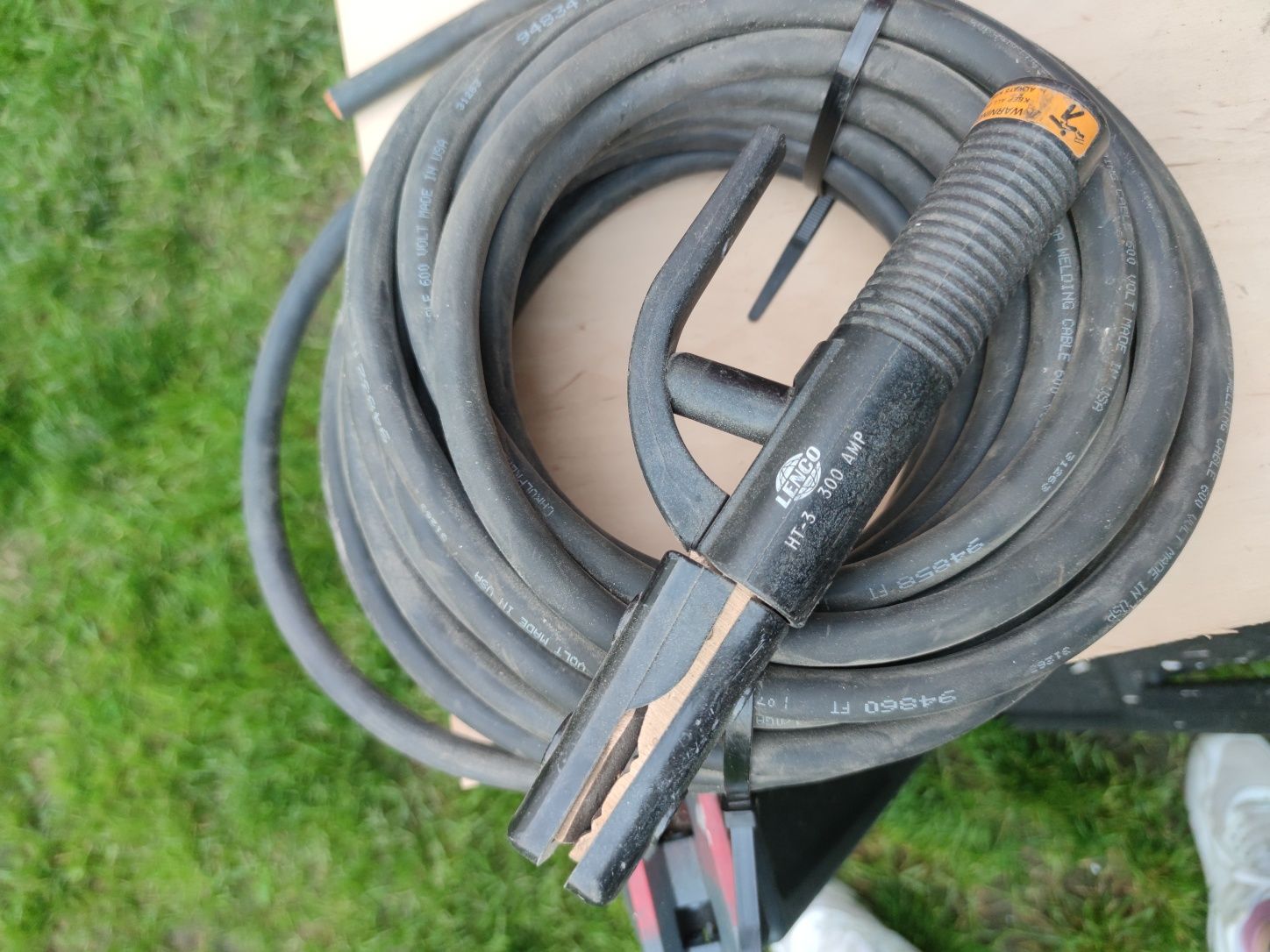 Kabel spawalniczy Awg 600 volt Czarny 15 m + zacisk kleszczowy