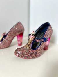 Irregular Choice Mary jane przezroczysty obcas brokat