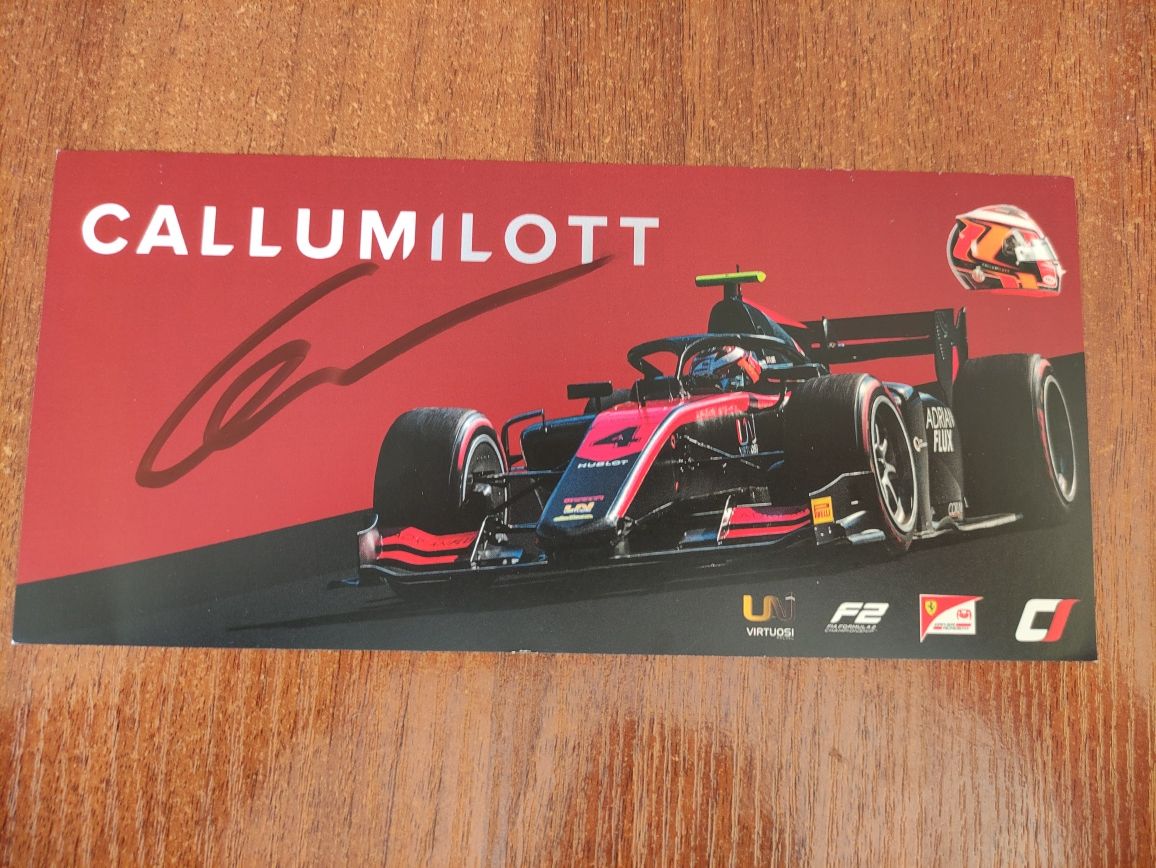 Autograf - Callum Ilott (F1) (F2) Formula One Two Formuła Jeden - Dwa