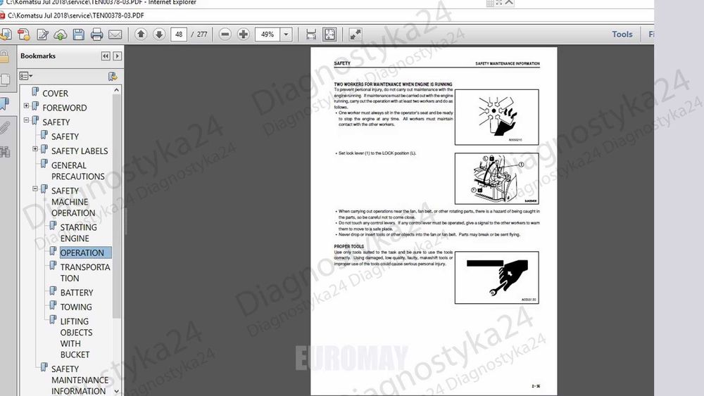 KOMATSU Serwisówki Duża Paczk PDF Instrukcje Napraw Koparki Ładowarki