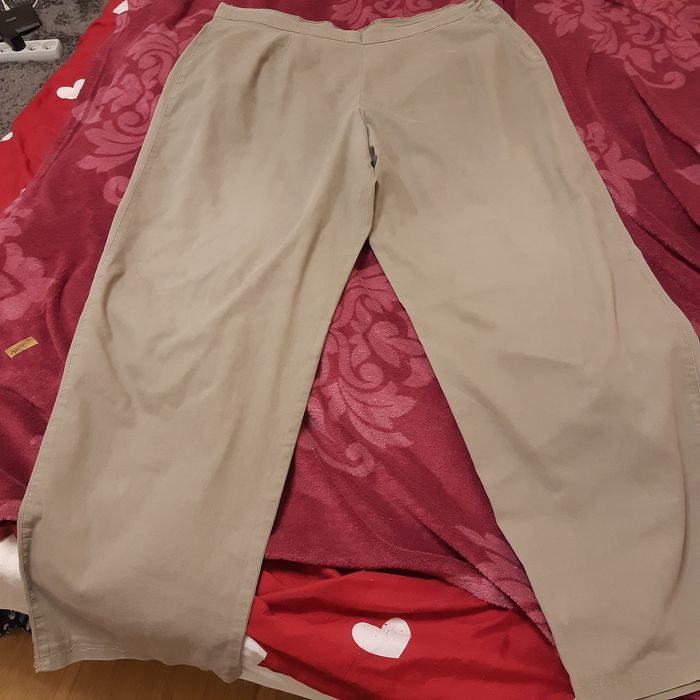 Vintage  jasne beżowe spodnie premium bawełniane Marina Rinaldi XXL