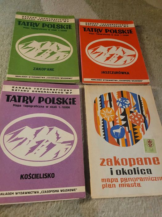 4 mapy: "Tatry Polskie" oraz "Zakopane i okolice"