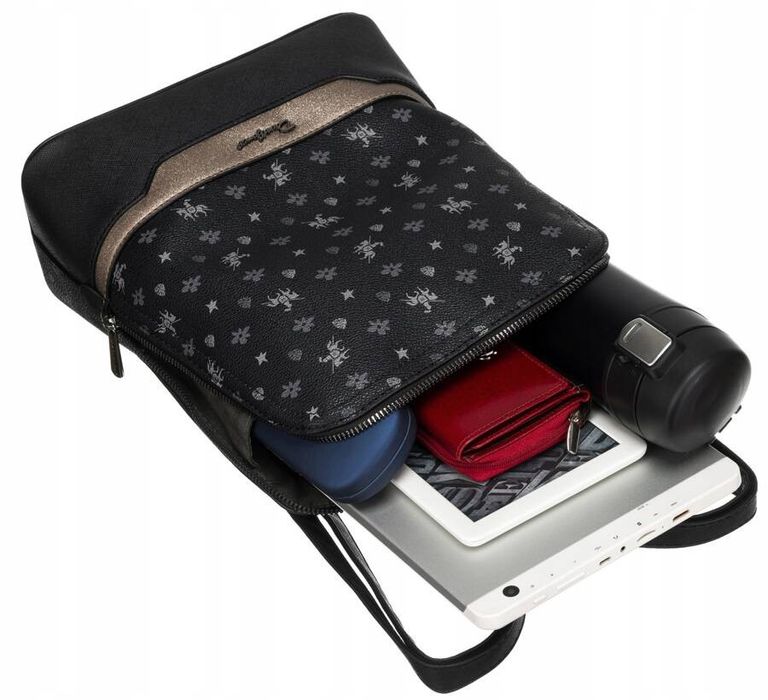 elegancki plecaczek damski ze skóry ekologicznej - david jones