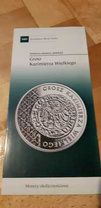 folder do monety Grosz Kazimierza Wielkiego