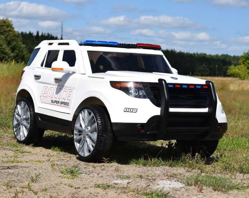 Auto samochód na akumulator MEGA POLICJA MEGAFON samochodzik autko SUV