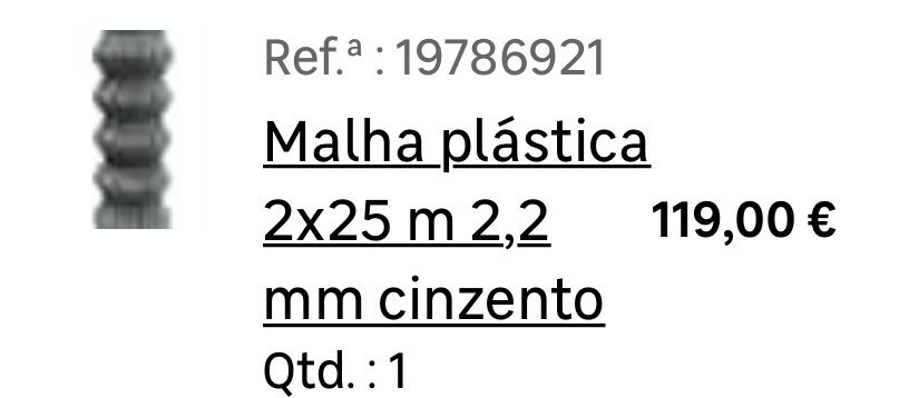 Vendo Malha Plastica
