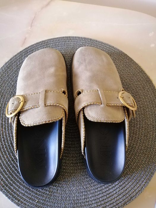 Новые удобные  кожаные босоножки, сабо мюлли Mango