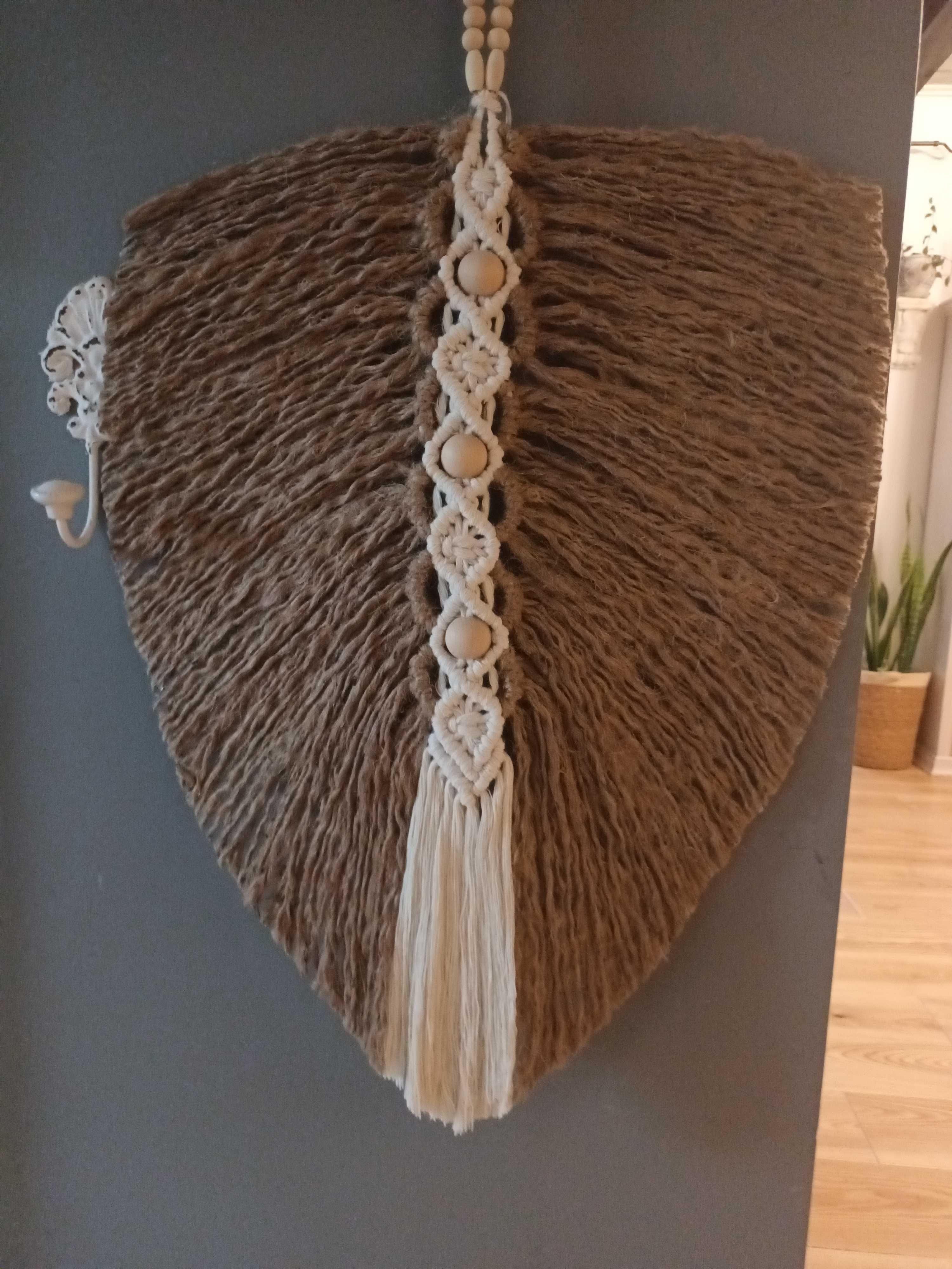 Duża dekoracja ścienna, liść boho, 43 cm x 55 cm