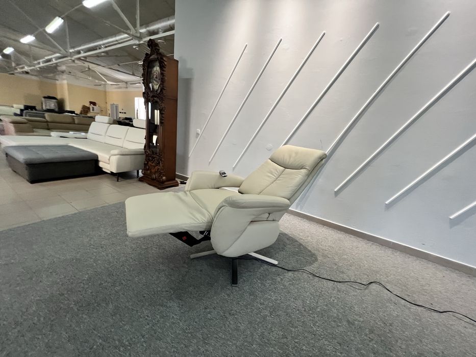 Крісло багато фукнціональне реклайнер електро привід шкіряне релакс