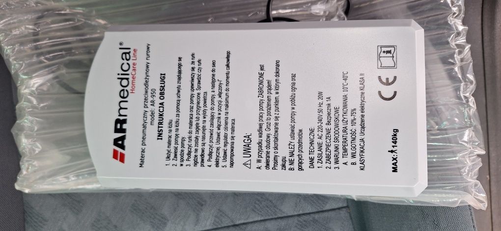 Materac odlezynMaterac przeciwodleżynowy Z CICHĄ POMPĄ ARmedical