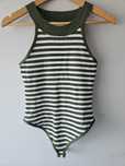 Body w paski zielono-biale