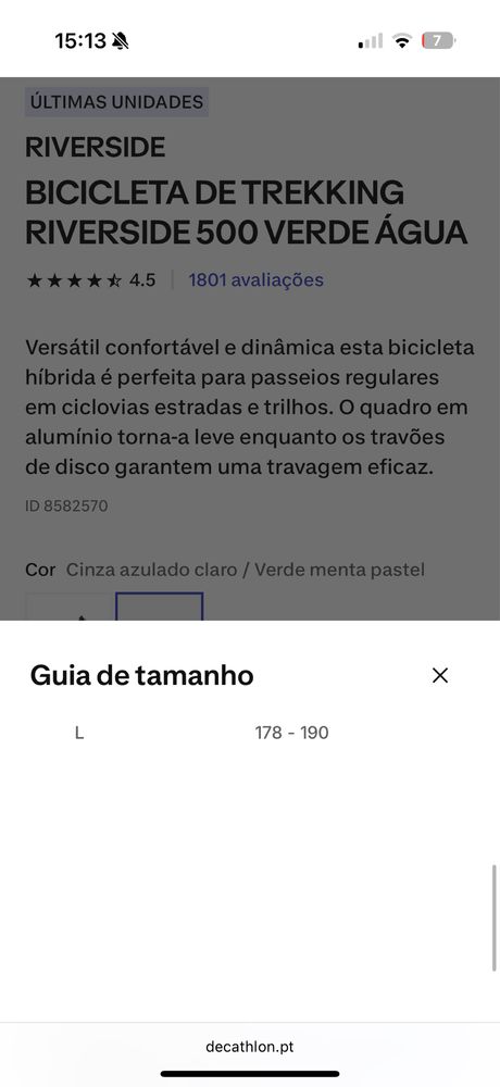 Bicicleta Riverside 500 Tamanho L – Como Nova