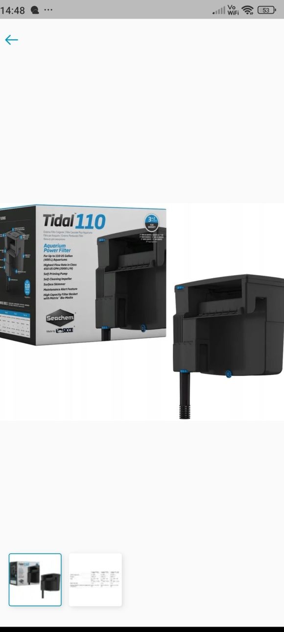 Seachem filtr kaskadowy Tidal 110