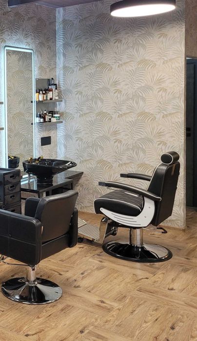 Fotel barberski stanowisko kompletne