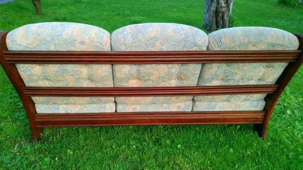Sofa + 2 fotele komplet wypoczynkowy dębowy solidny