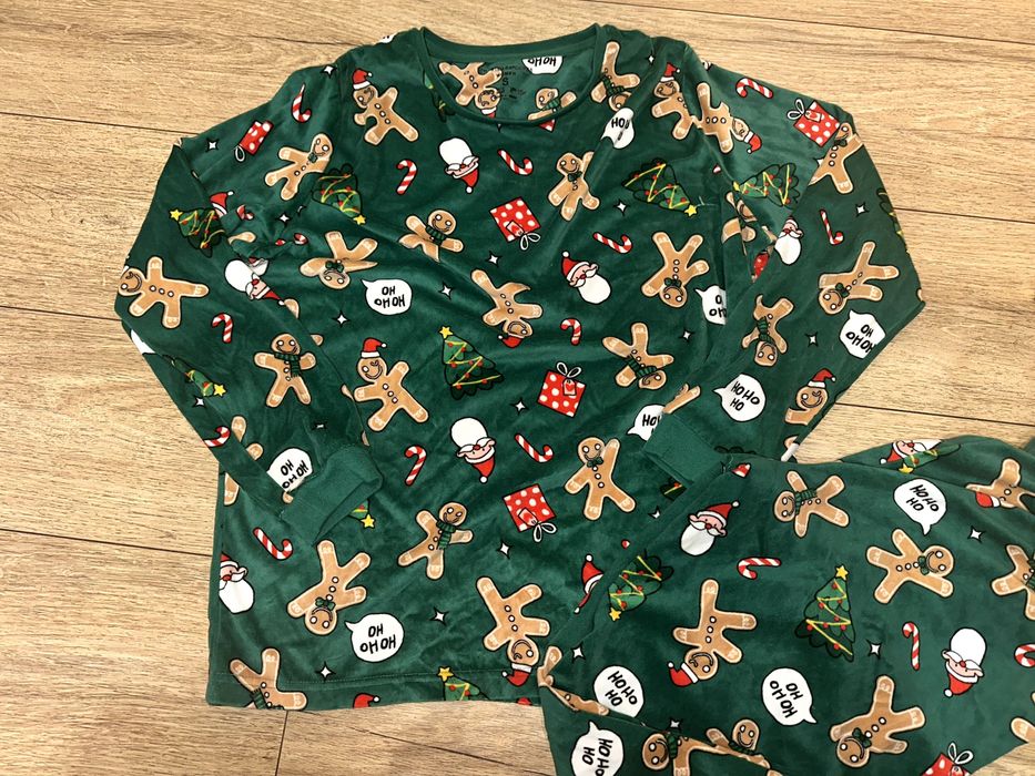 Primark piżamka welurowa zielona S