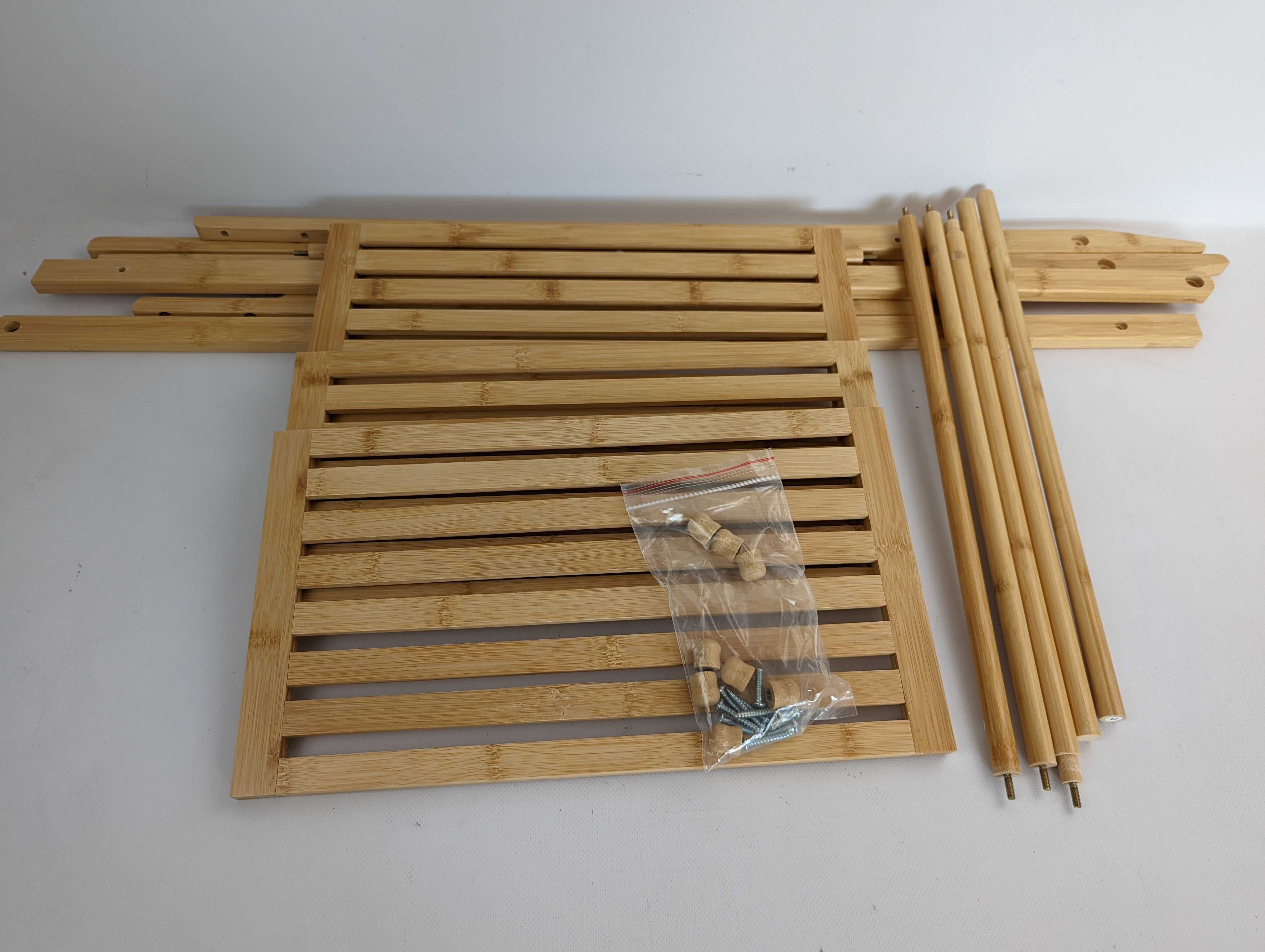 Regał łazienkowy Relaxdays Wieszak na ręczniki bambusowy 152 cm
