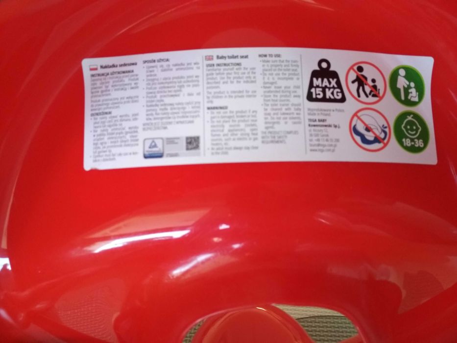 Nakładka na toaletę dla dziecka, czerwona, auta