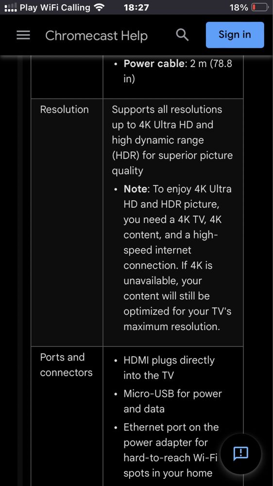 Google ChromeCast Ultra HD 4K HDR