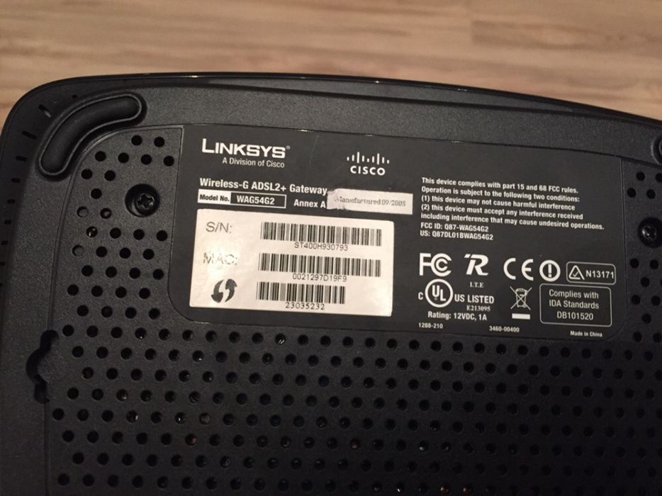 Router Linksys Cisco WAG54G2-EE