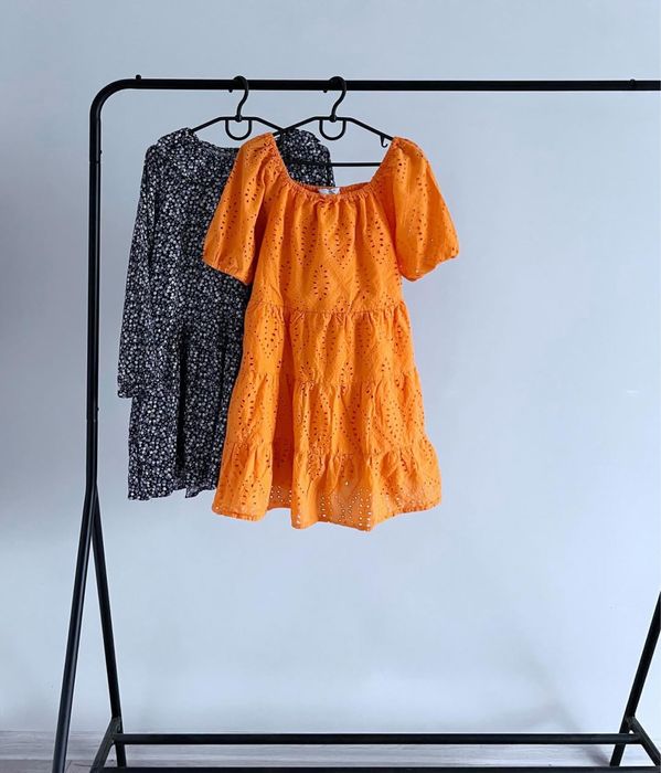 Плаття помаранчева сукня сарафан платье прошва Zara 7-8 128см