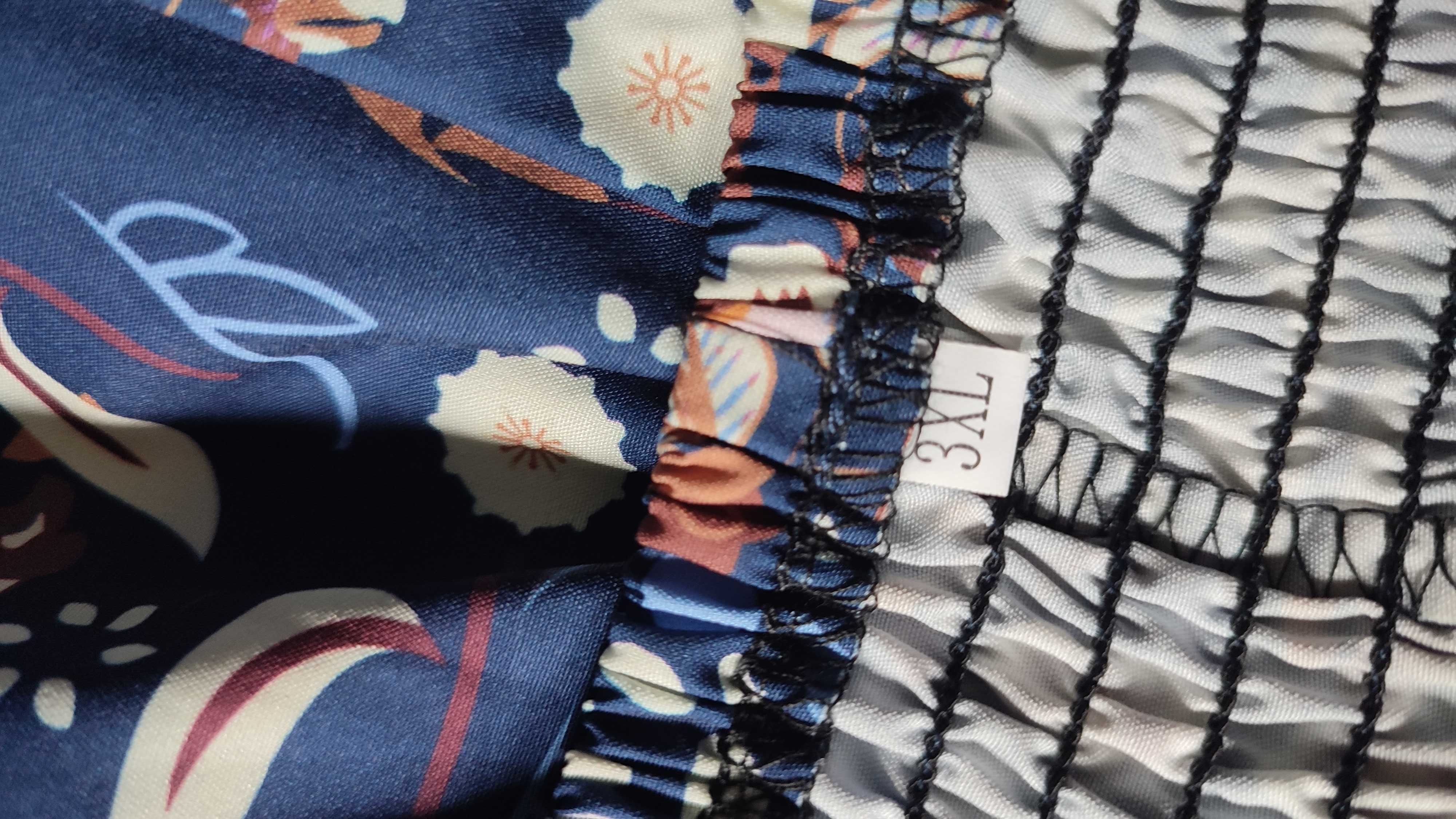 Sukienka damska we wzory w kwiaty plus size odkryte ramiona 3XL