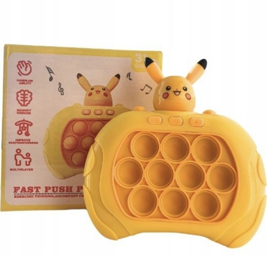 KONSOLA POP IT PIKACHU POKEMON Gra Elektroniczna Antystresowa Nowa