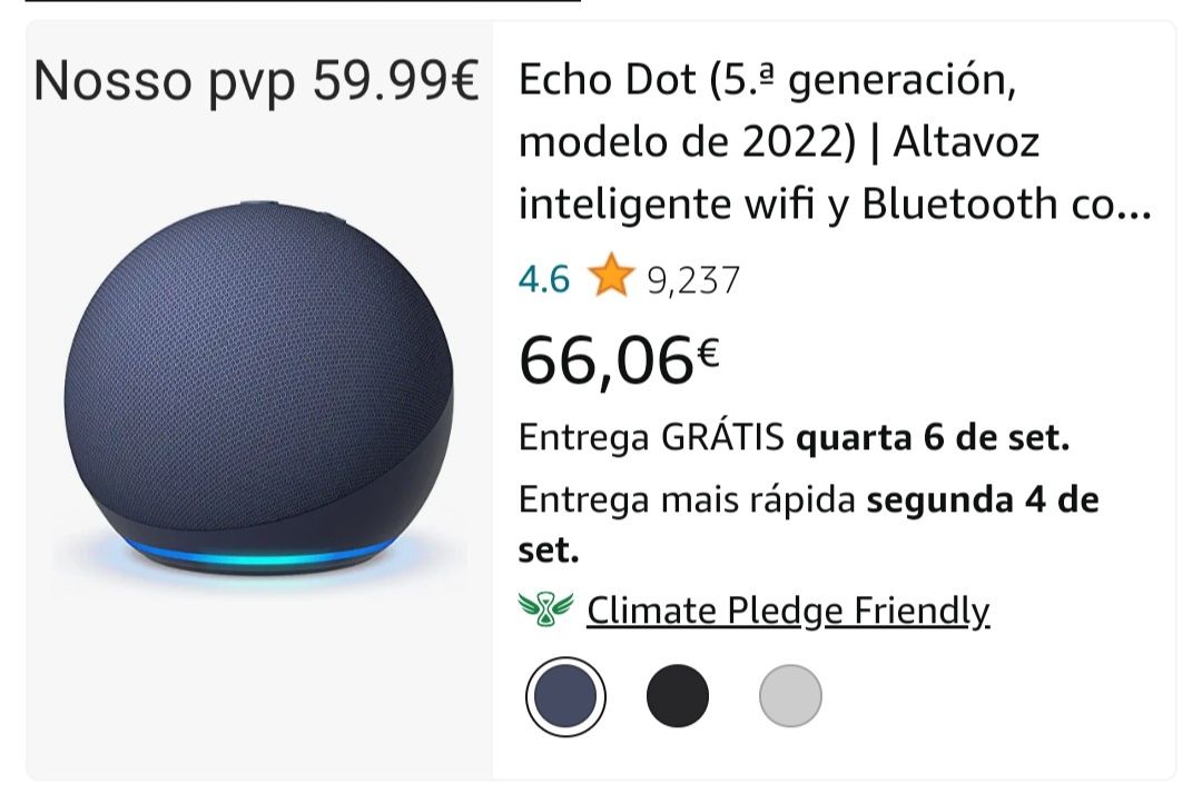 NOVAS! Seladas . Echo dot 5 geracao. 3 anos garantia! Amazon alexa