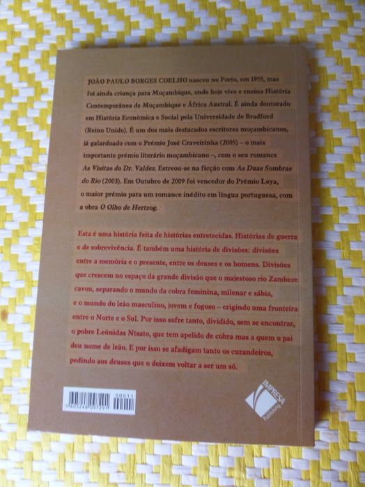 AS DUAS SOMBRAS DO RIO
de João Paulo Borges Coelho