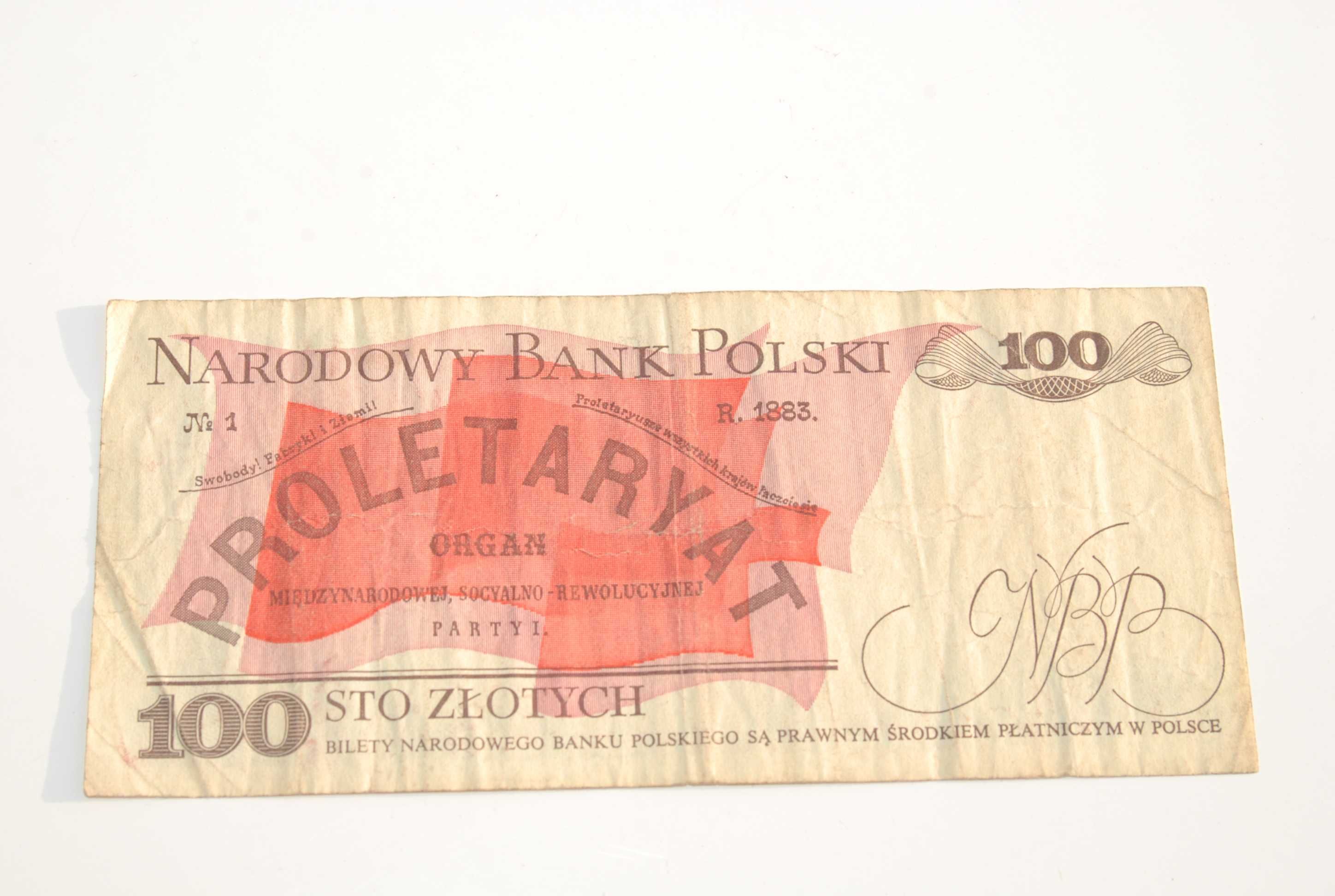 Stary banknot 100 złotych Waryński 1986 antyk