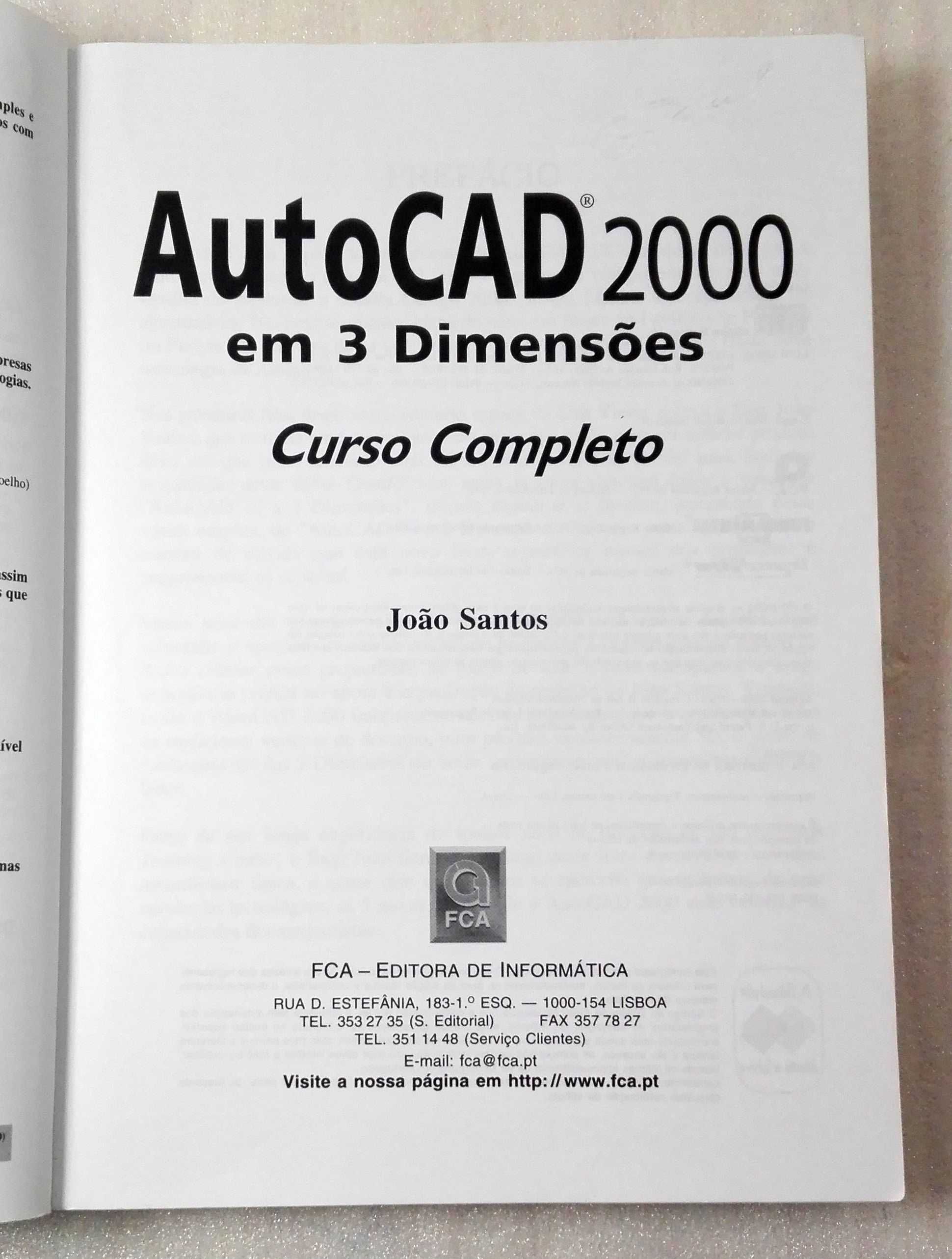 Livro AutoCAD 2000 em 3 Dimensões – Curso Completo