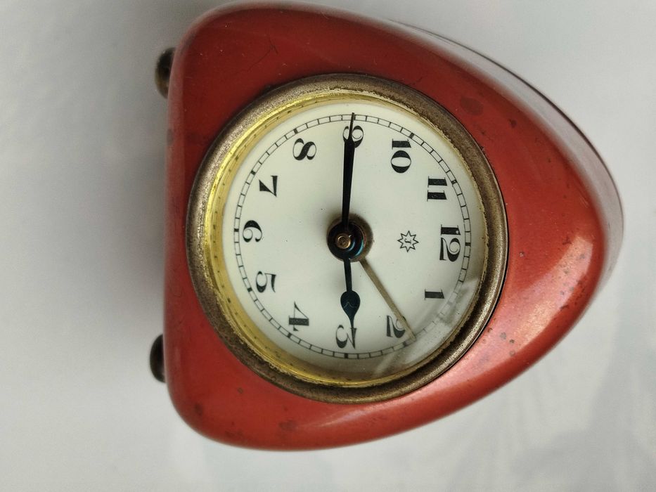 Miniaturowy budzik Junghans Coeur  ok 1925, 5,5 cm, sprawny, rzadki